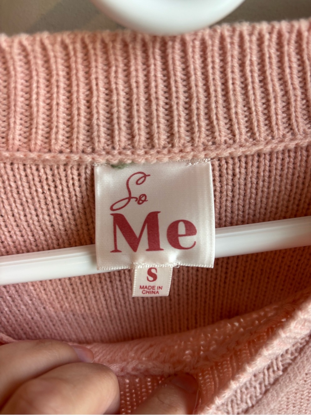 So Me Pink Cable Knit Sweater with Floral Embroidery - Picture 2 of 5